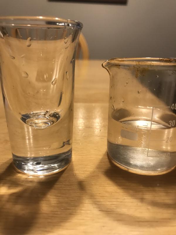 1 (67ml apparently) Shot = under 30ml.