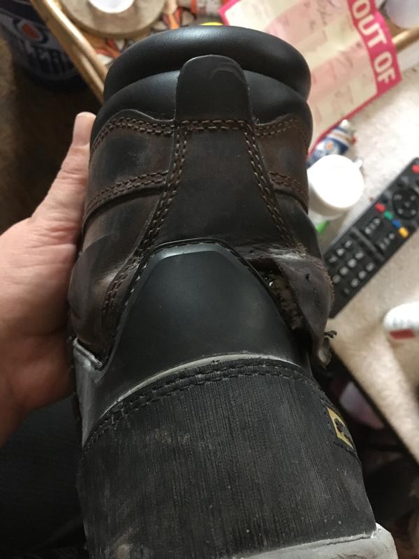 Back seam has come off entirely. Both boots. Wish I had taken better photos.