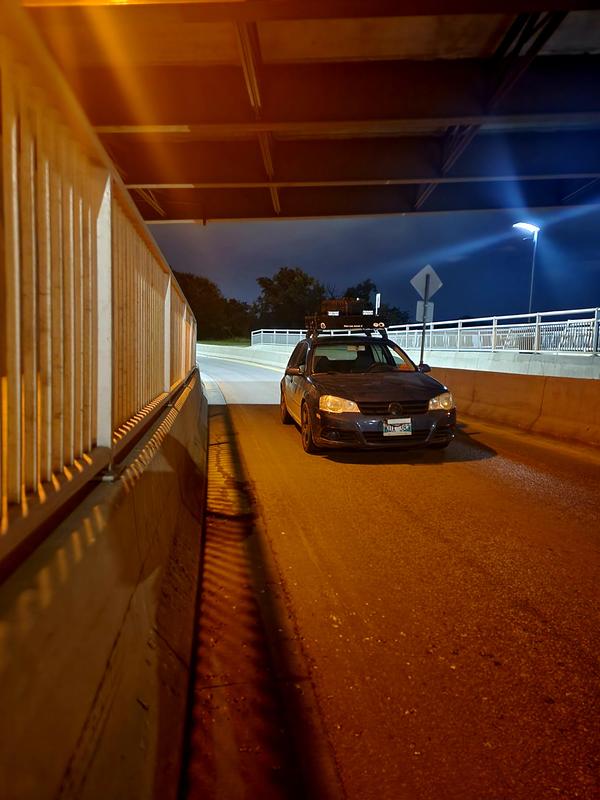 Golf( under a bridge this time)(exhaust clamp not visible