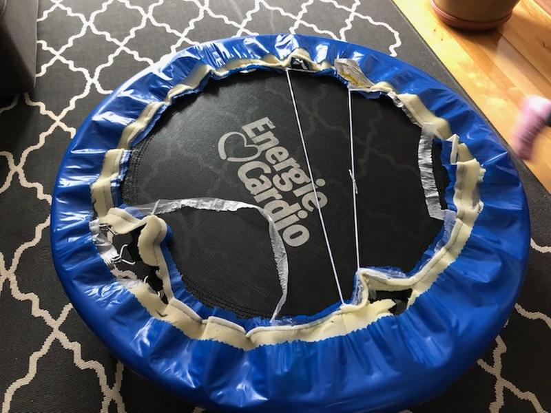 Energie Cardio trampoline supposedly "TESTED FOR LIFE" by Canadian Tire