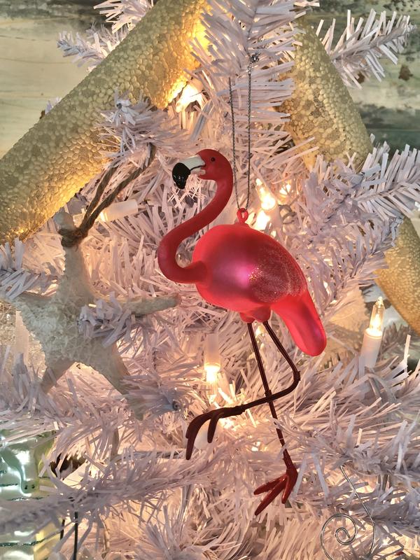 CANVAS Brights Collection Glass Decoration Flamingo Christmas