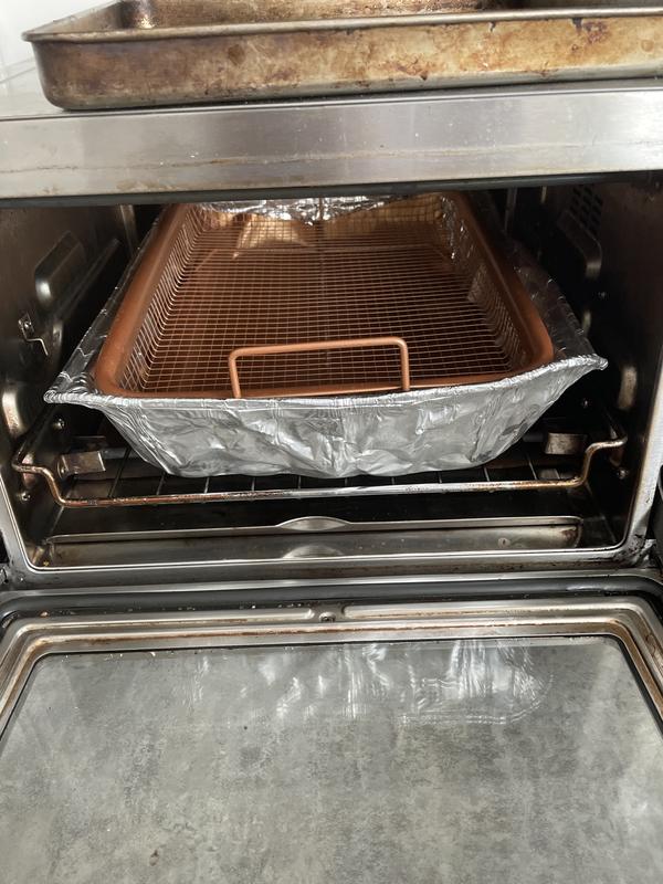 Just fits inside mini oven.