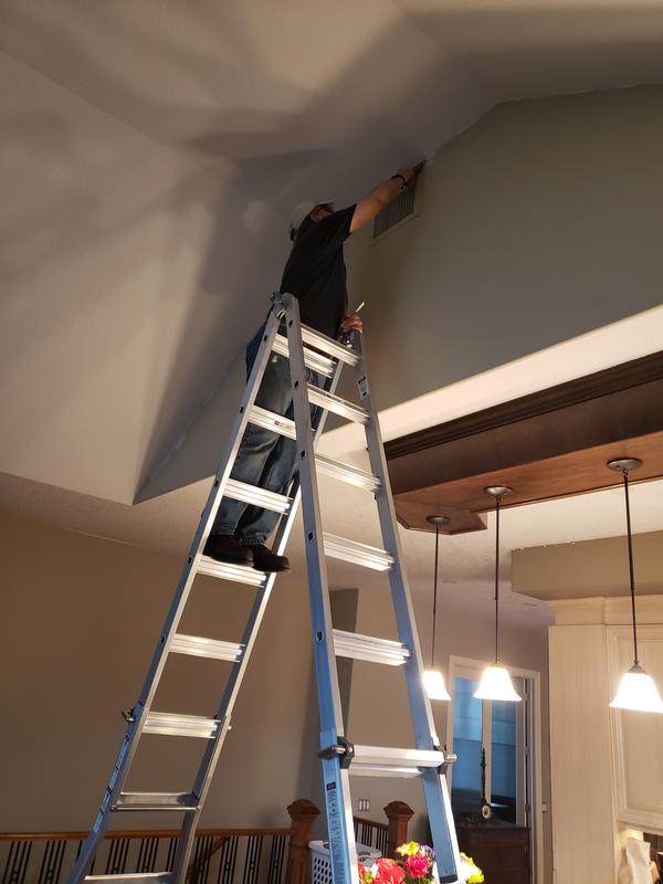 Working at height.  Ceiling is at 14 1/2 feet.