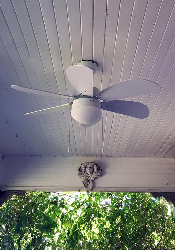 One of the two fans installed on our front porch.