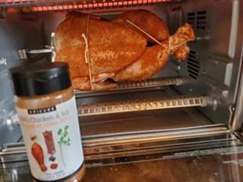 My first rotisserie chicken...and it was a good sized one.