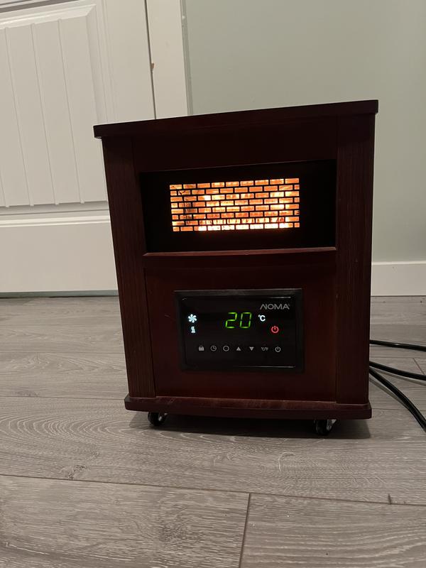 NOMA Wood Cabinet Infared Space Heater w Remote Control