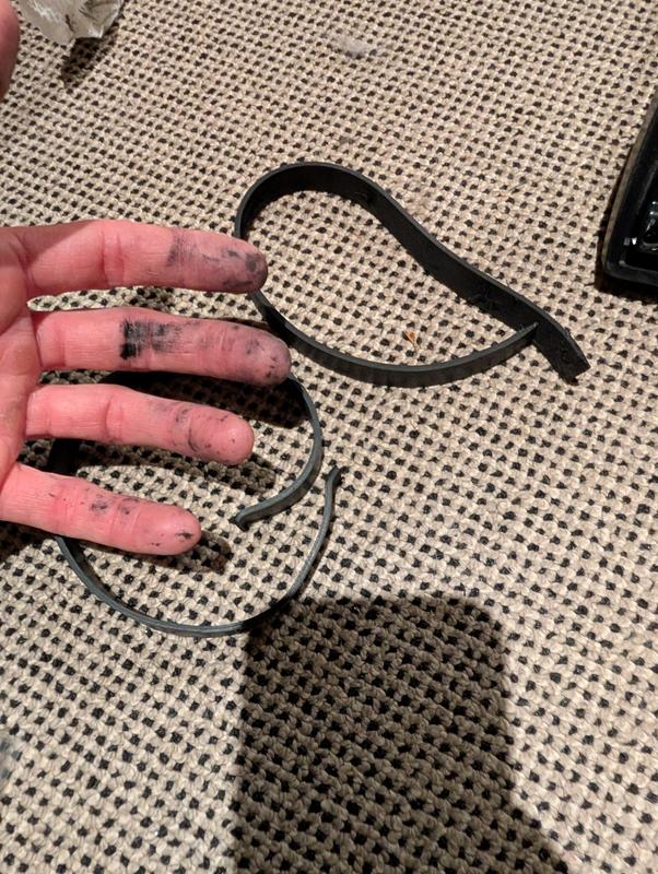 Left melted belt residue everywhere