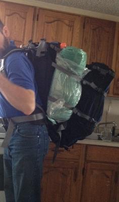 2 packs and tarp - as one large pack