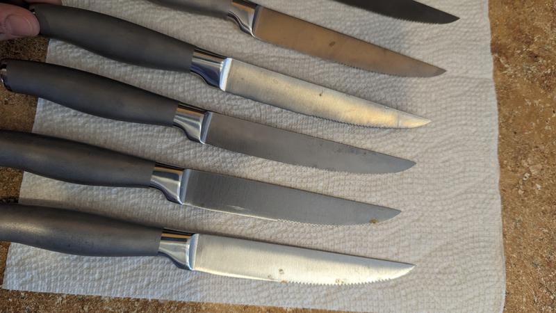 Rust from soaking these knives.