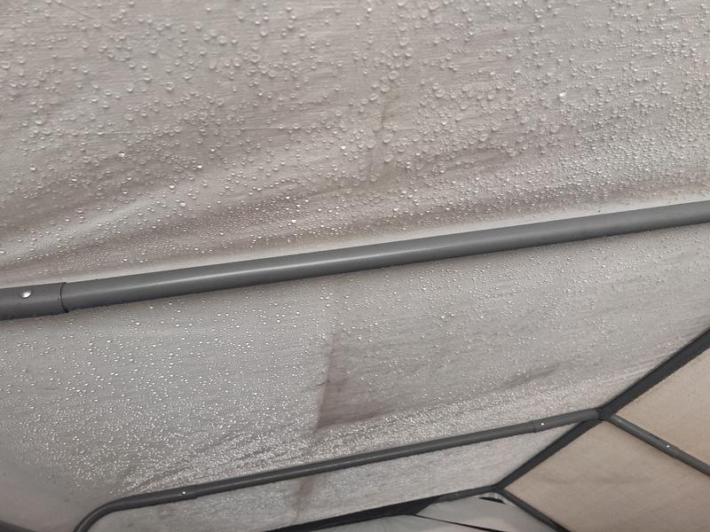 Moisture seeping in through the roof.