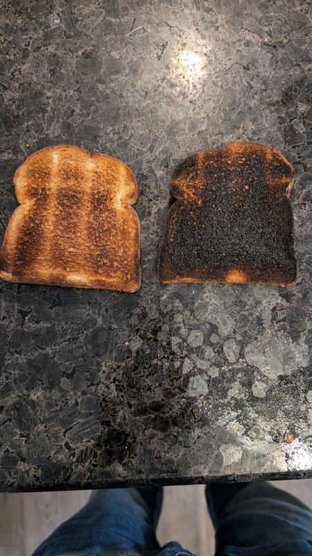 Left toast level 3/6, right toast level 4/6