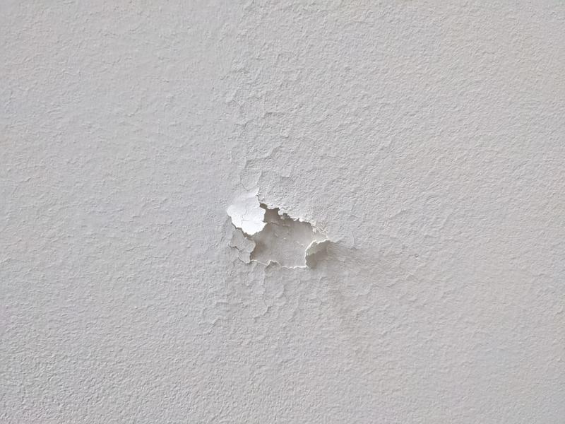 Plaster let go from ceiling.
