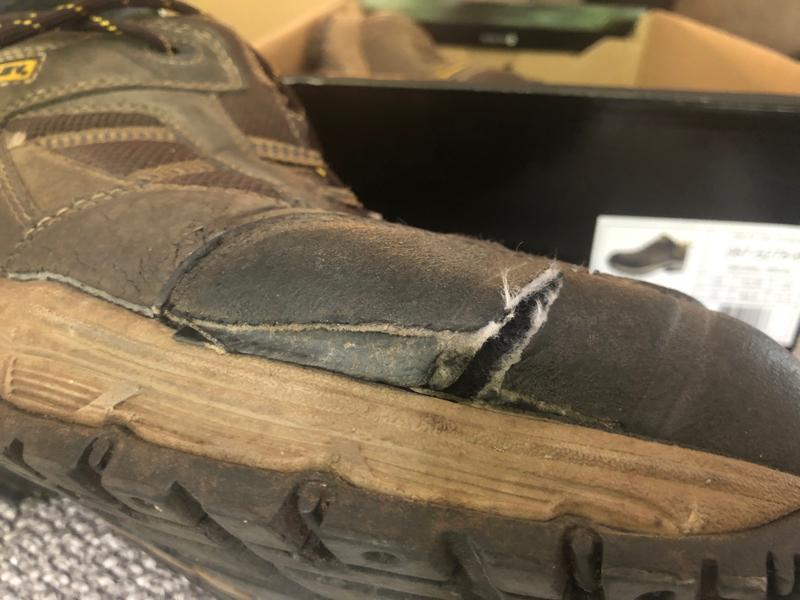 cracked upper portion, detaching from sole