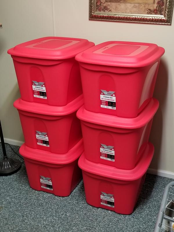 New Red Storage Totes