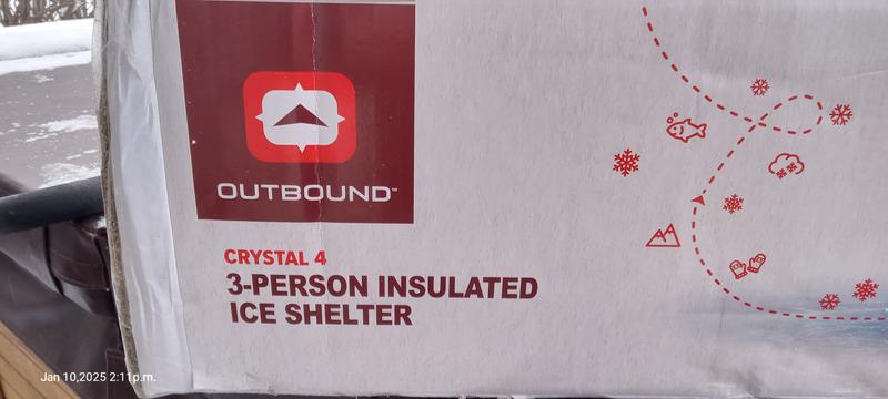 Actual box reads ... Outbound Crystal 4 – 3-Person Insulated Ice Shelter