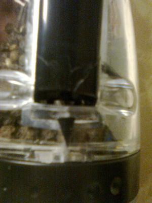 The base of the lever is broken