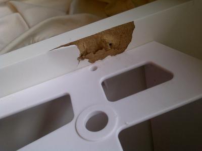 Bropke while being opened gently