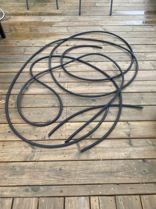 The remnants of the hose out of storage.