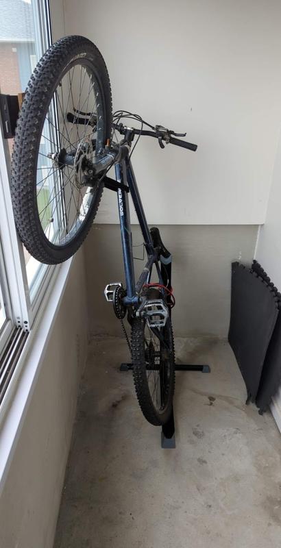 Bike leaning against window