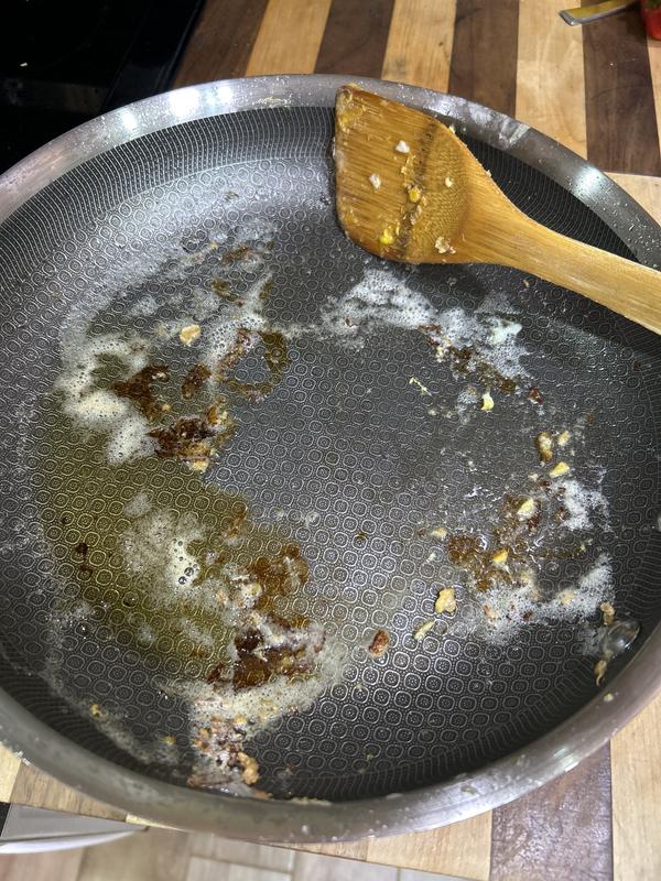 I brought this set couple days ago , today I decided to fry some eggs, I can’t call this non-stick frying pan. Even I cleaned it little bit before taking a picture of the pan , I should do a picture before, anyway VERY disappointed with the purchase