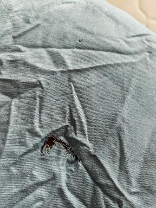 Straight out of package. Holes and bad wrinkles