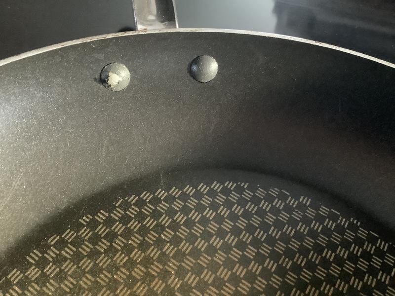 Peeling off coating.