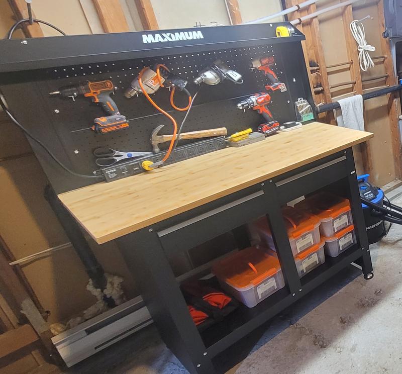 very functional especially with power bar attached to the pegboard