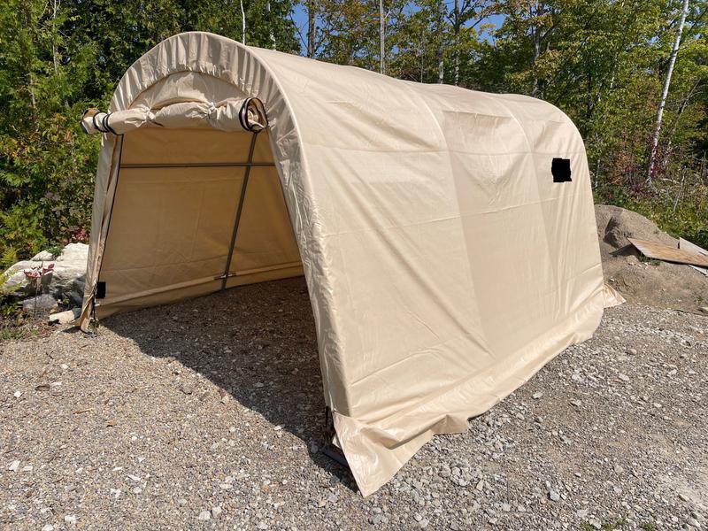 Threaded a stick into the door flap to add rigidity.