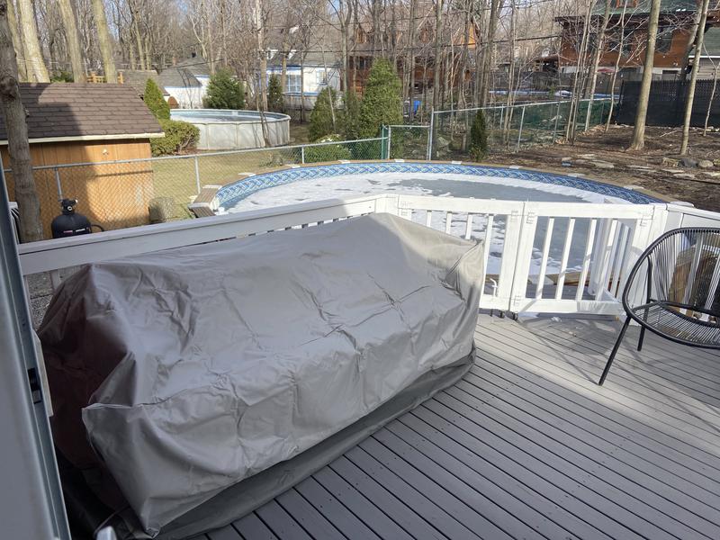 TRIPEL Outdoor/Patio Sofa Cover, Water Resistant, UV Protected, Grey