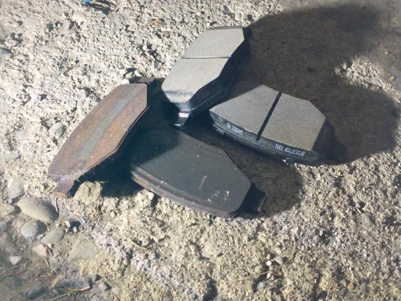 The old pads compared to the new ones.