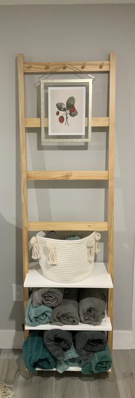 Used as bathroom storage