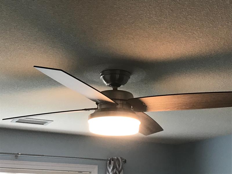 Better view of how far the fan is from the ceiling.