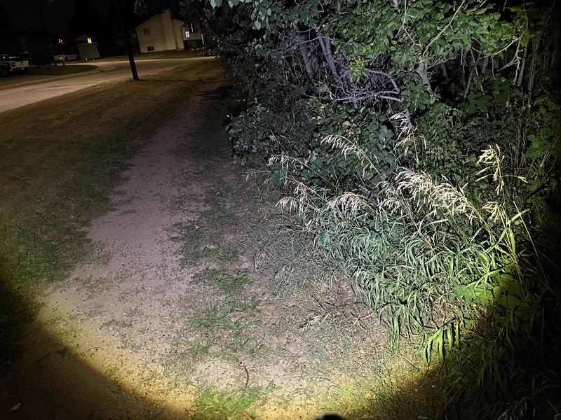 The wide beam illuminated my path at night.