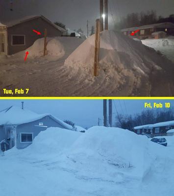 Wood ramps are 10ft long. Record snowfall? No problem for this blower.