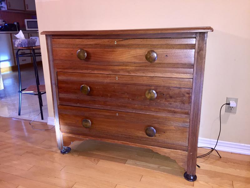 After. No stain, naturally darkened with the poly.