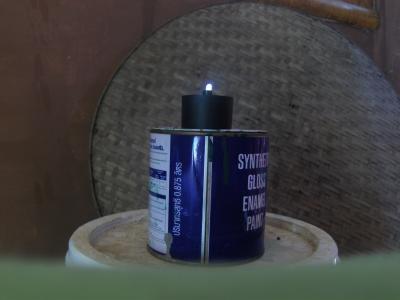 Turned over now night light in Hut