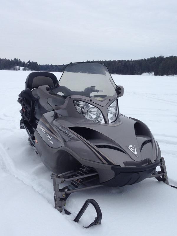 waiting for fire up sled used fish finder to catch supper