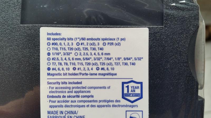 Mastercraft 61-pcs Security Bit Set contents