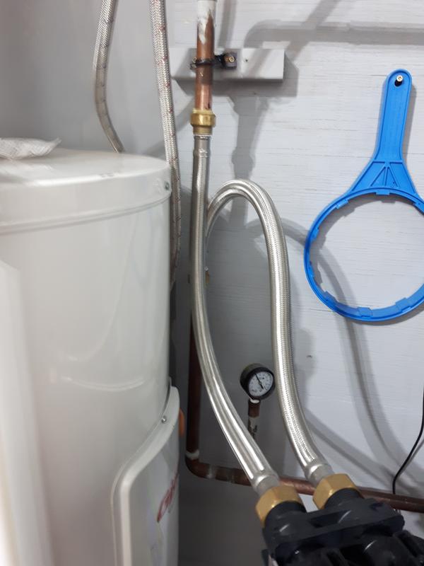 Two used to connect water softening system