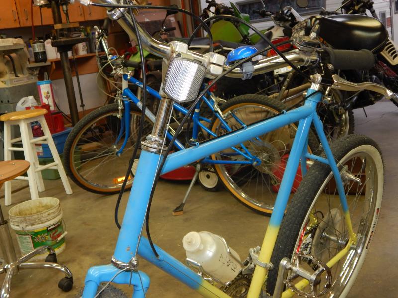 Hard to see but it is the vertical cable on the front brake.  I could raise my bars with the new cable!