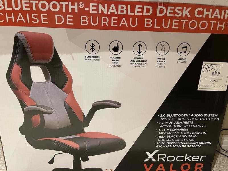 X Rocker Valor 2.0 Ergonomic Adjustable Swivel PC Gaming/Office Chair w/ Bluetooth, Black