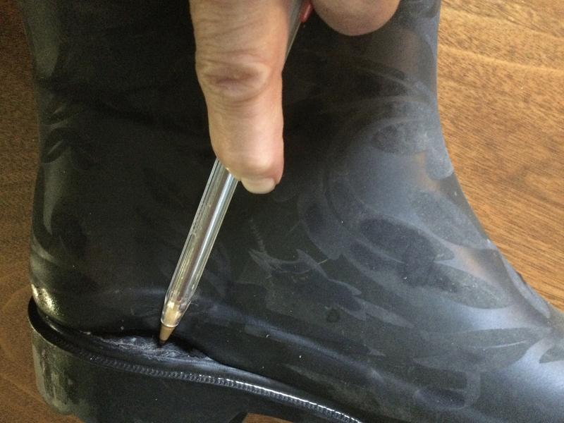 Boot separated from footbed. Can’t be repaired.