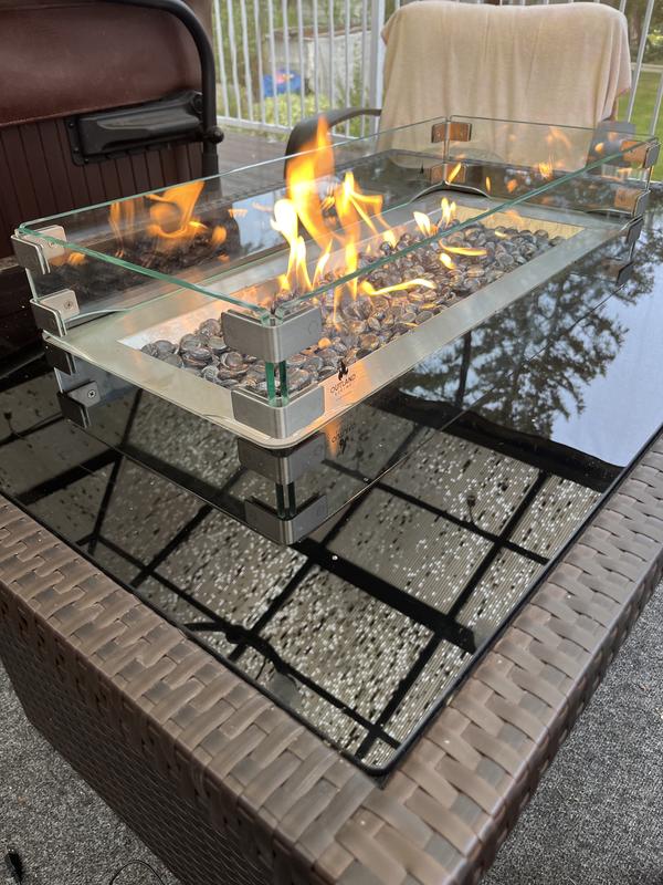 Fire store table glass