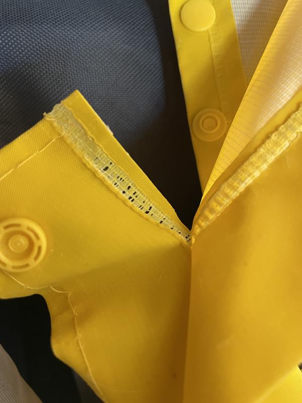 Seams are too weak, snaps are too tight.