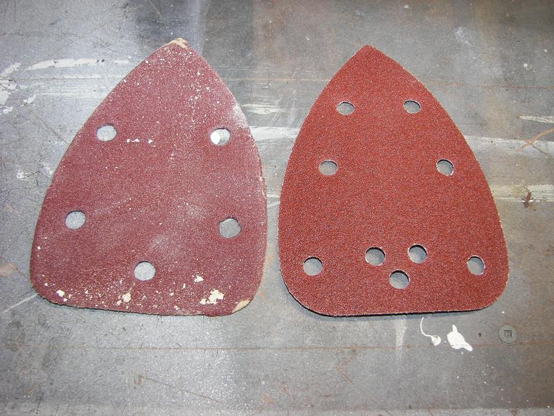 Left used sand paper is original to the sander right is what was in the new package