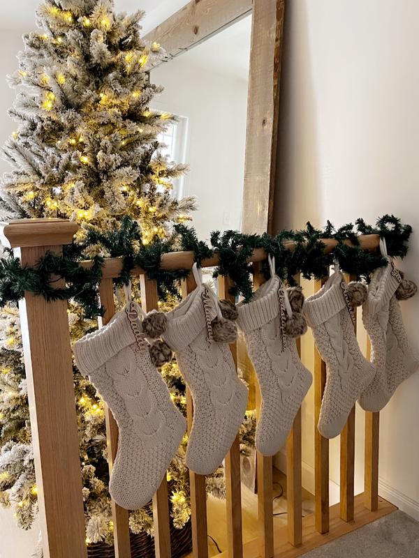 CANVAS Faux Fur Christmas Decoration Stocking, White, 20-in