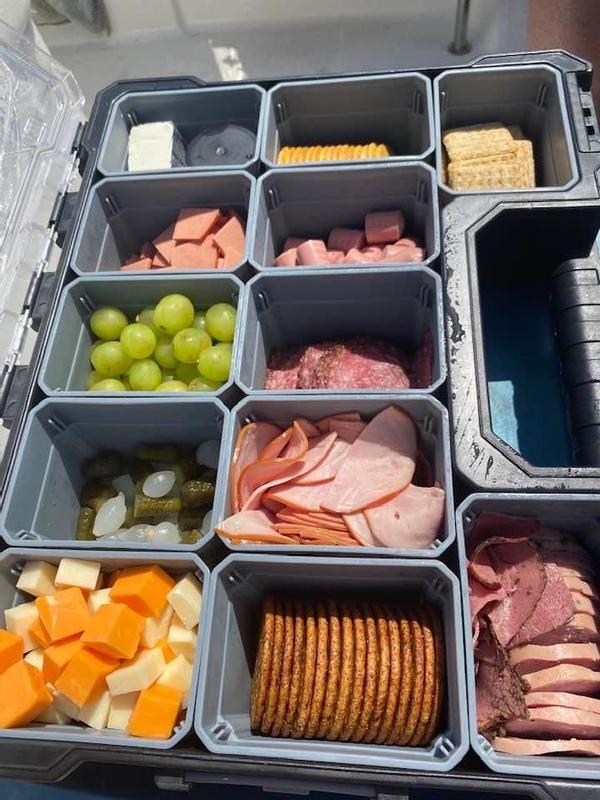 Assorted meats and fruit