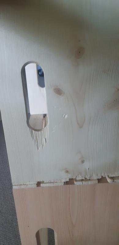 Wood missing around handles