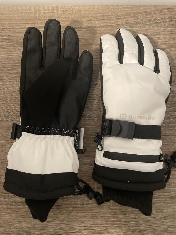 Outbound White ski gloves