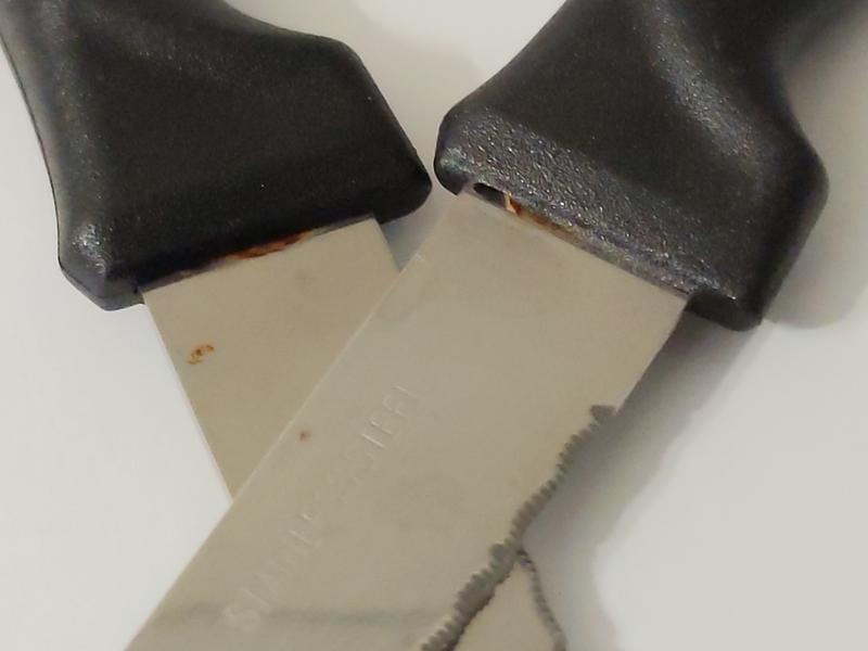 There's also some rust forming where the blade meets the handle on several of them.